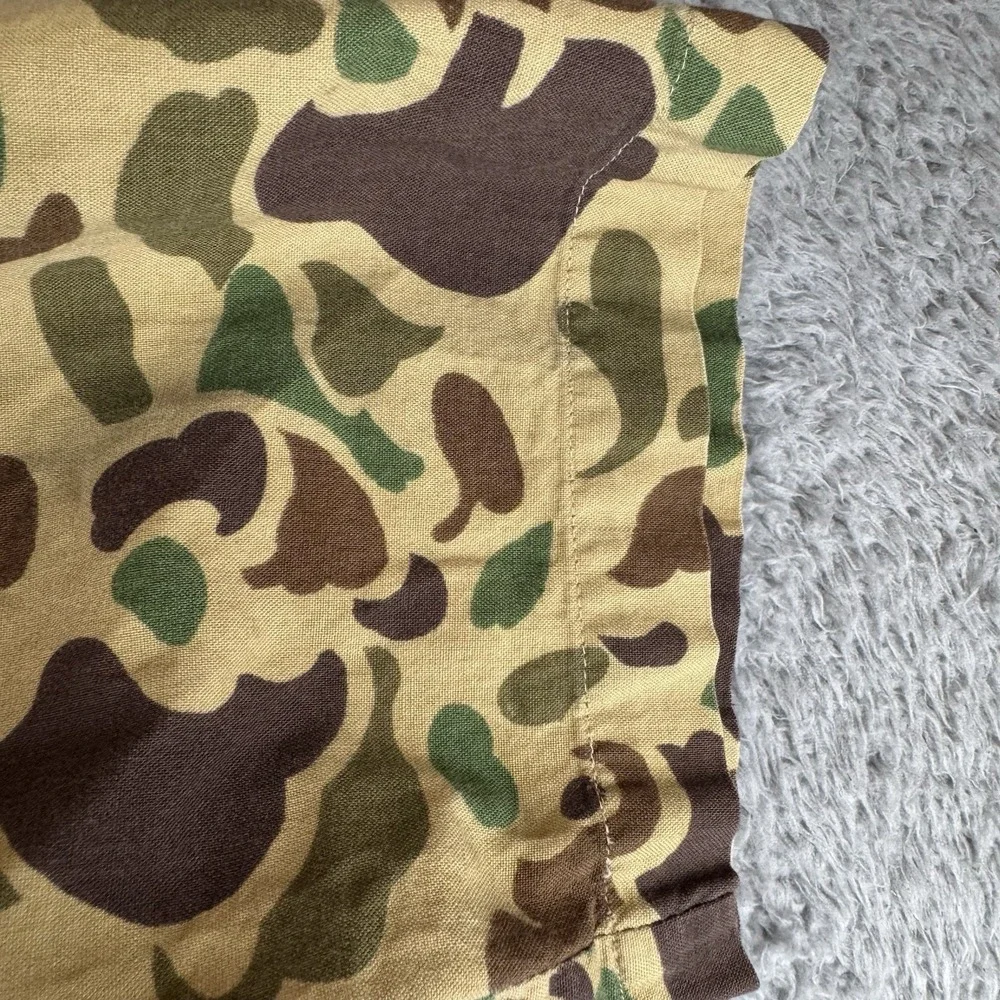 Vintage Camouflage Hunting Shirt Sz Large Camo Military Survival Frog Woodland
